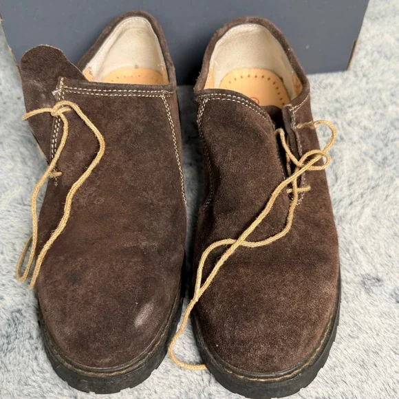 Fuchs Trachtenmoden Mens Brown Suede Haferlschuh Bavarian Alpine Shoes EU 44 - Picture 4 of 9